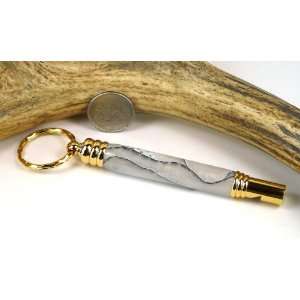  Snow Mesh Acrylic Secret Compartment Whistle With a Gold 
