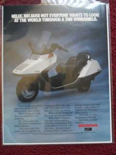 1986 Print Ad Honda Helix Scooter Motorcycle  