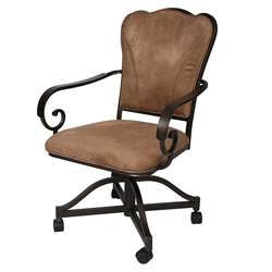 Vienna Topanga Brown Polyester Dining Caster Chair  Overstock