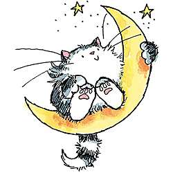 Penny Black Cat On The Moon Rubber Stamp  Overstock