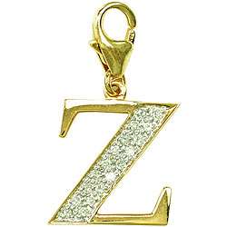 14k Gold 1/10ct TDW Diamond Letter Z Charm  