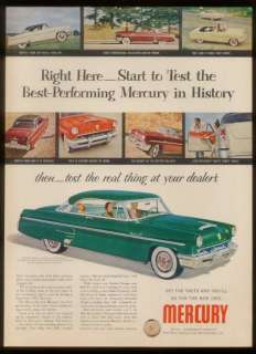 1953 green Mercury Monterey coupe vintage car ad  