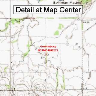  USGS Topographic Quadrangle Map   Greensburg, Missouri 