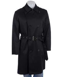 Kenneth Cole Mens Black Trench Coat  Overstock
