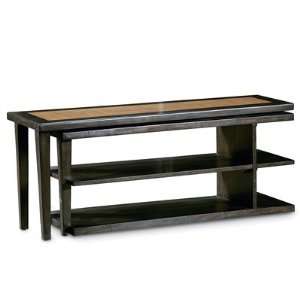   Dark Wood Pivoting Cocktail Table with Casters Patio, Lawn & Garden