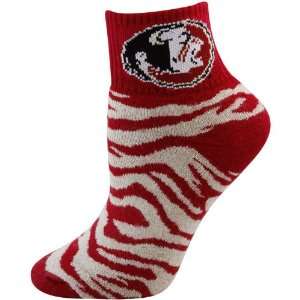   FSU) Ladies Garnet White Tiger Stripe Quarter Socks: Sports & Outdoors