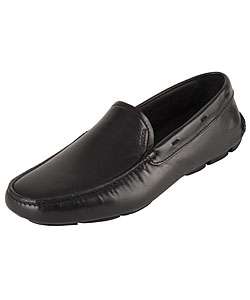 Prada Mens Black Leather Driving Loafer  