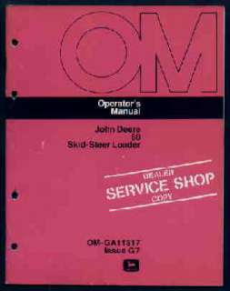 John Deere 60 Skid Steer Loader Operators Manual 1977  