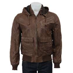 Levis Division E Mens Leather Hooded Jacket  
