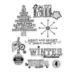 Autumn Leaves Tis the Season Clear Stamps  Overstock