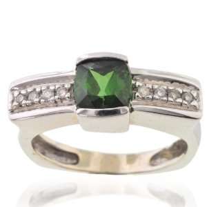   Green Tourmaline & Diamond Ring   SZ 7 Michael Valitutti Jewelry