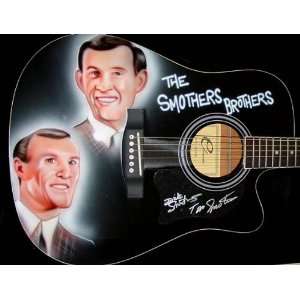 SMOTHERS BROTHERS Autographed Custom Airbrushed Guitar