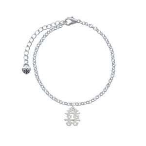 Silver Chinese Symbol Happiness Silver Plated Elegant Charm Bracelet 