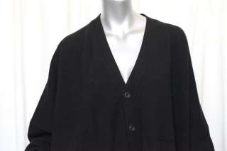ESKANDAR Black*8 Ply Knit CASHMERE*Cardigan Button Down Sweater Jacket 