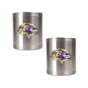 Baltimore Ravens NFL 2pc Stainless Steel Can Holder Set  Primary Logo 