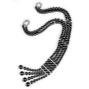   Jay Lane Black Pearl Double Strand Necklace Pave Clasp Kenneth Jay