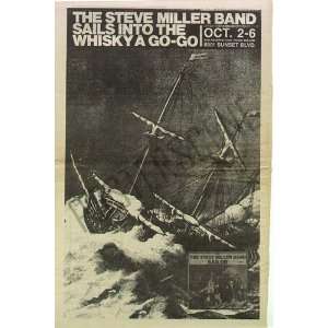 Steve Miller Whisky Original Concert Poster Ad 1968:  Home 