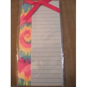  Magnetic List Pad ~ Tie Dye with Ribbon: Office Products