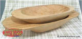 Hand Carved 21 Wooden Harvest Bowl   Country Decor  