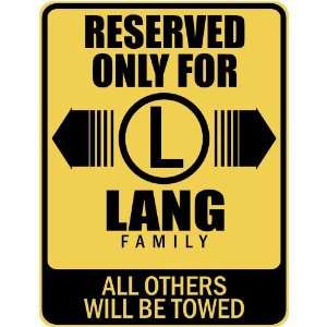   RESERVED ONLY FOR LANG FAMILY  PARKING SIGN