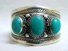 tibet jewelry inlay 3 turquoise bead bracelet buy it now