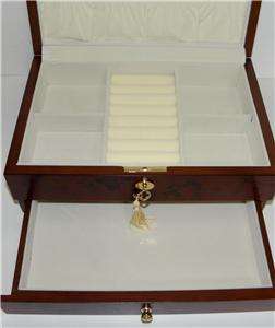 New Lenox Crystal Eternity Maple Wood Jewelry Box  