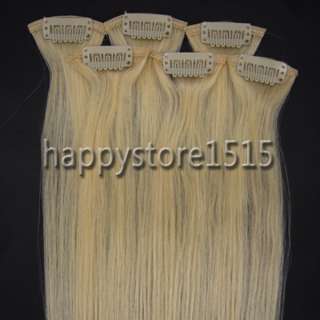    6Pcs Clips On Asion 100% Real human Hair Extensions7colors&36g New