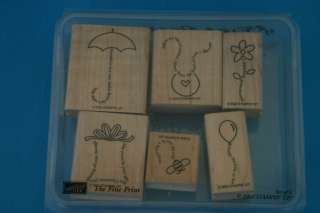 Stampin Up Rubber Stamp Set The Fine Print Retired  