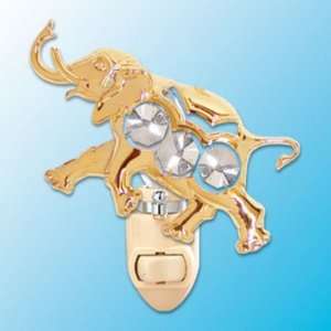    24k Gold Elephant Night Light   Clear Swarovski Crystal: Baby