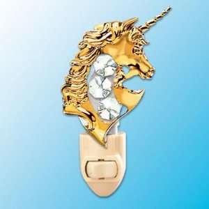    24k Gold Unicorn Night Light   Clear Swarovski Crystal: Baby