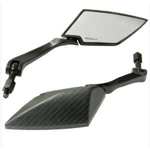 Koso North America TT Style Mirrors   Carbon Style Shell   Clear Lens 