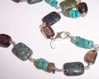 Silpada Sterling Silver Turquoise Smoky Quartz Azurite Necklace N1647 
