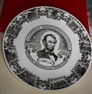 1959 1st Issue ABE LINCOLN Dates Sesquicentennial Plate  