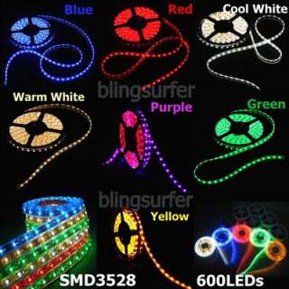 Waterproof 7 Color SMD3528 Flexible LED Strip Light 5Meters 600LED 
