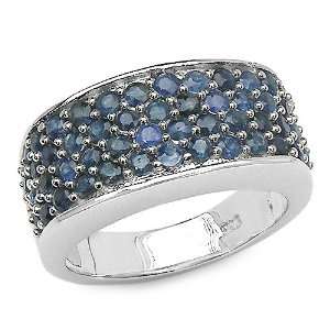  1.85 Carat Genuine Blue Sapphire Sterling Silver Ring 