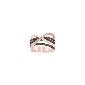 1.06 Cts Brown & White Diamond Ring in 14K Pink Gold 4.0 