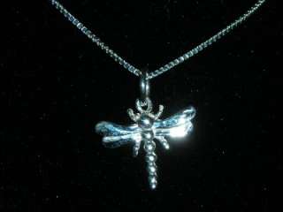 STERLING SILVER MAUI ISLAND DRAGONFLY PENDANT NECKLACE  
