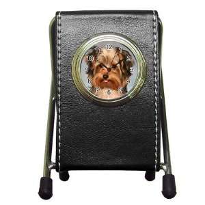  Yorkshire Terrier Puppy Dog 10 Pen Holder Desk Clock X0656 