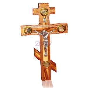  20cm Russian Orthodox Cross ( Olive Wood And Mahogany 