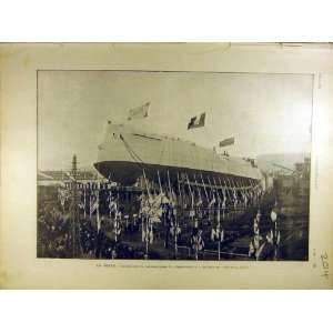  1901 La Seyne Cesarevitch Launch Cruiser Russian French 