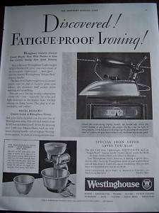 1933 Antique Westinghouse Iron Food Mixer Ad  