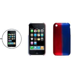   Dark Red Blue Hard Plastic Shield Cover for iPhone 3G: Electronics
