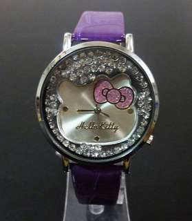 Hello kitty lady girl new style wristwatch Crystal bowknot beautiful 