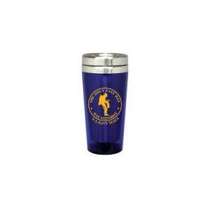 The Only Easy Day Was Yesterday Travel Mug (Blue):  Kitchen 