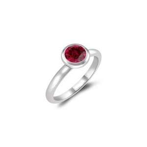  0.66 Cts Ruby Solitaire Ring in 14K White Gold 7.5 