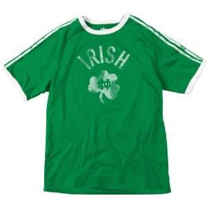 Notre Dame Fighting Irish Vintage T Shirt: adidas Retro 3 Stripe NCAA 