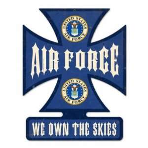 Air Force Vintage Metal Sign USAF Military Cross