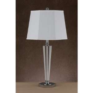  Desk Table Lamp with Hardback Fabric Shade in Crystal 