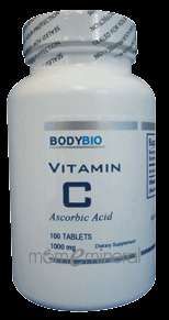 Vitamin C Ascorbic Acid 1000 mg 100 tabs by BodyBio  