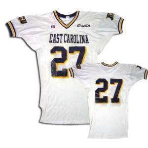  East Carolina Pirates White #27 Game Worn Football Jersey 